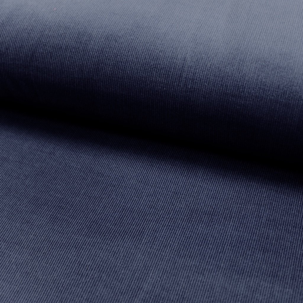 Tissu Velours milleraies Bleu marine