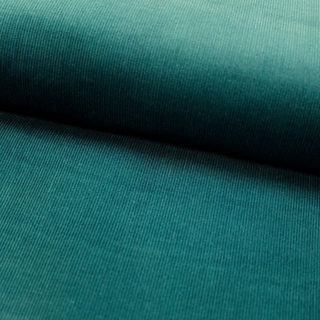 Tissu Velours milleraies Vert canard