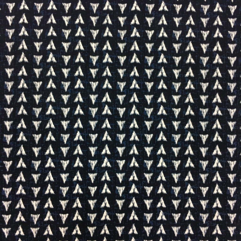 Tissu Coton Imprimé Arty Indigo Triangles Blancs