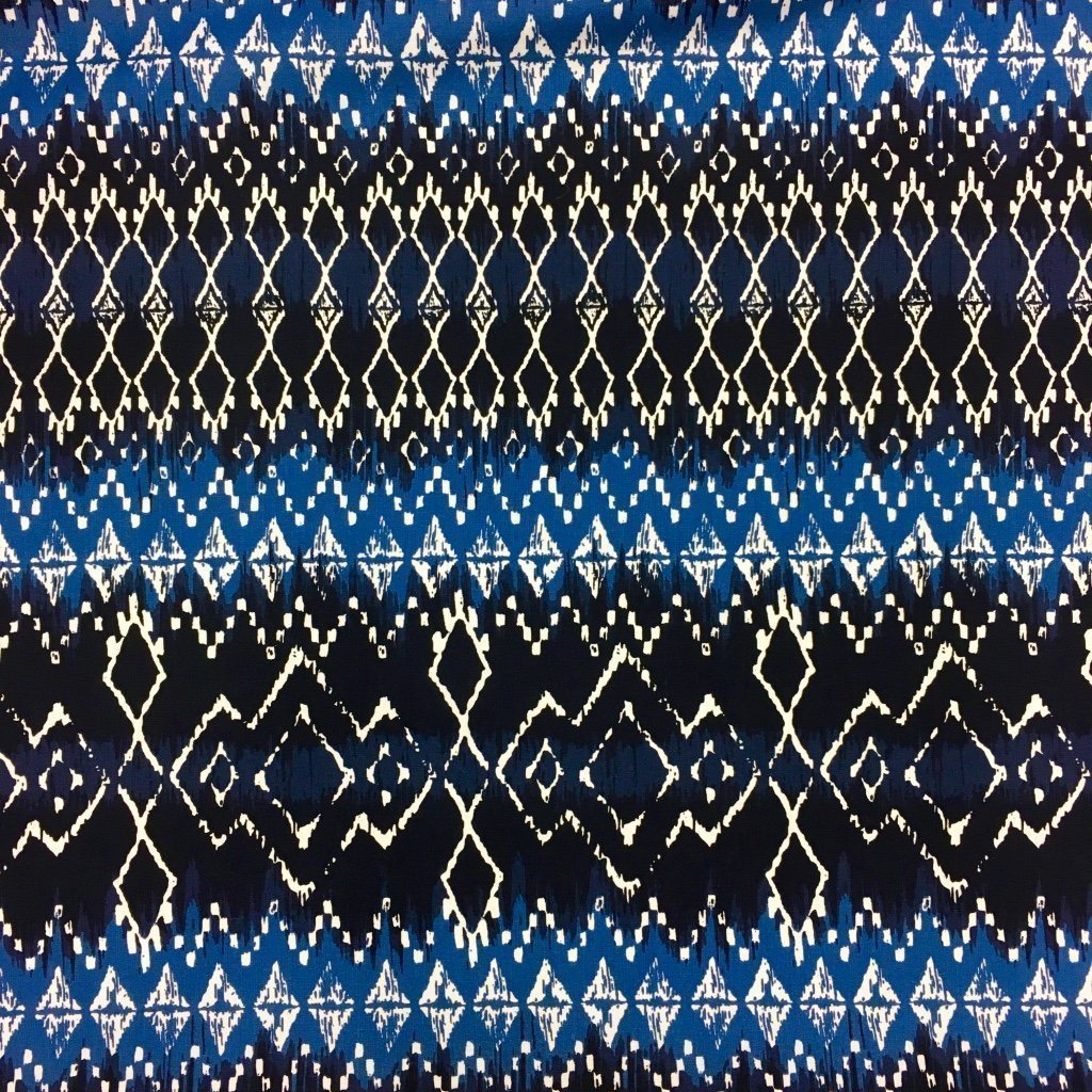 Tissu Coton Imprimé Arty Motifs Aztèques Négatif