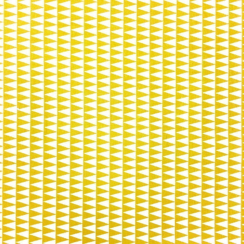 Tissu Coton Imprimé Arty Moutarde Triangles Blancs