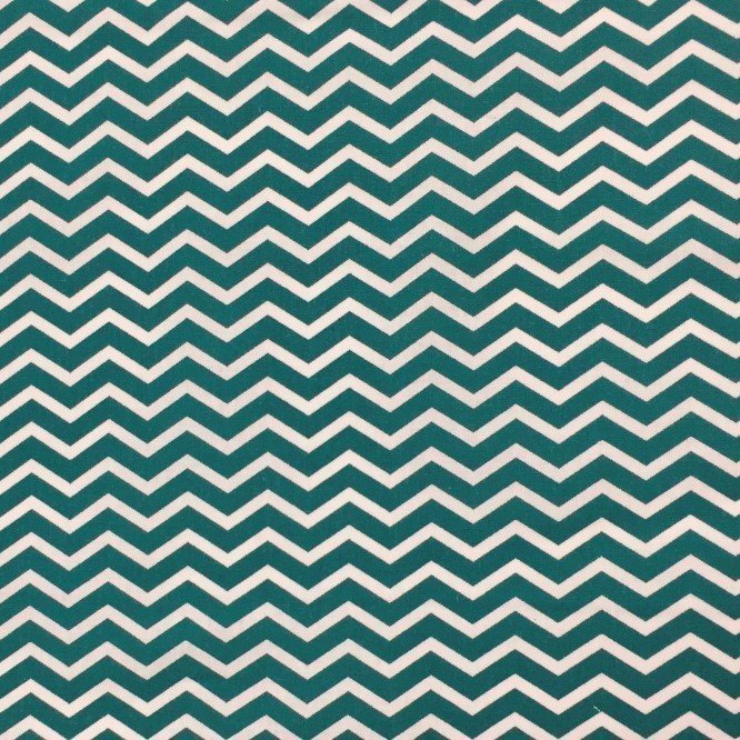 Tissu Coton Imprimé Arty Chevrons Vert canard