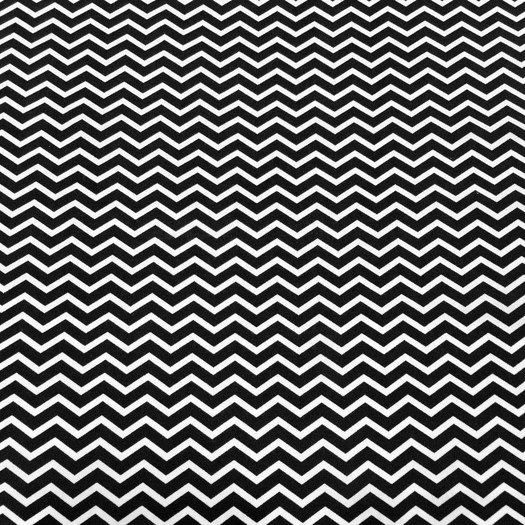 Tissu Coton Imprimé Arty Chevrons Noir
