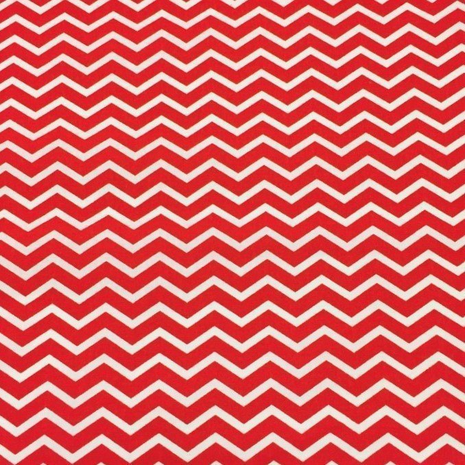 Tissu Coton Imprimé Arty Chevrons Rouge