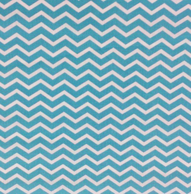 Tissu Coton Imprimé Arty Chevrons Bleu turquoise