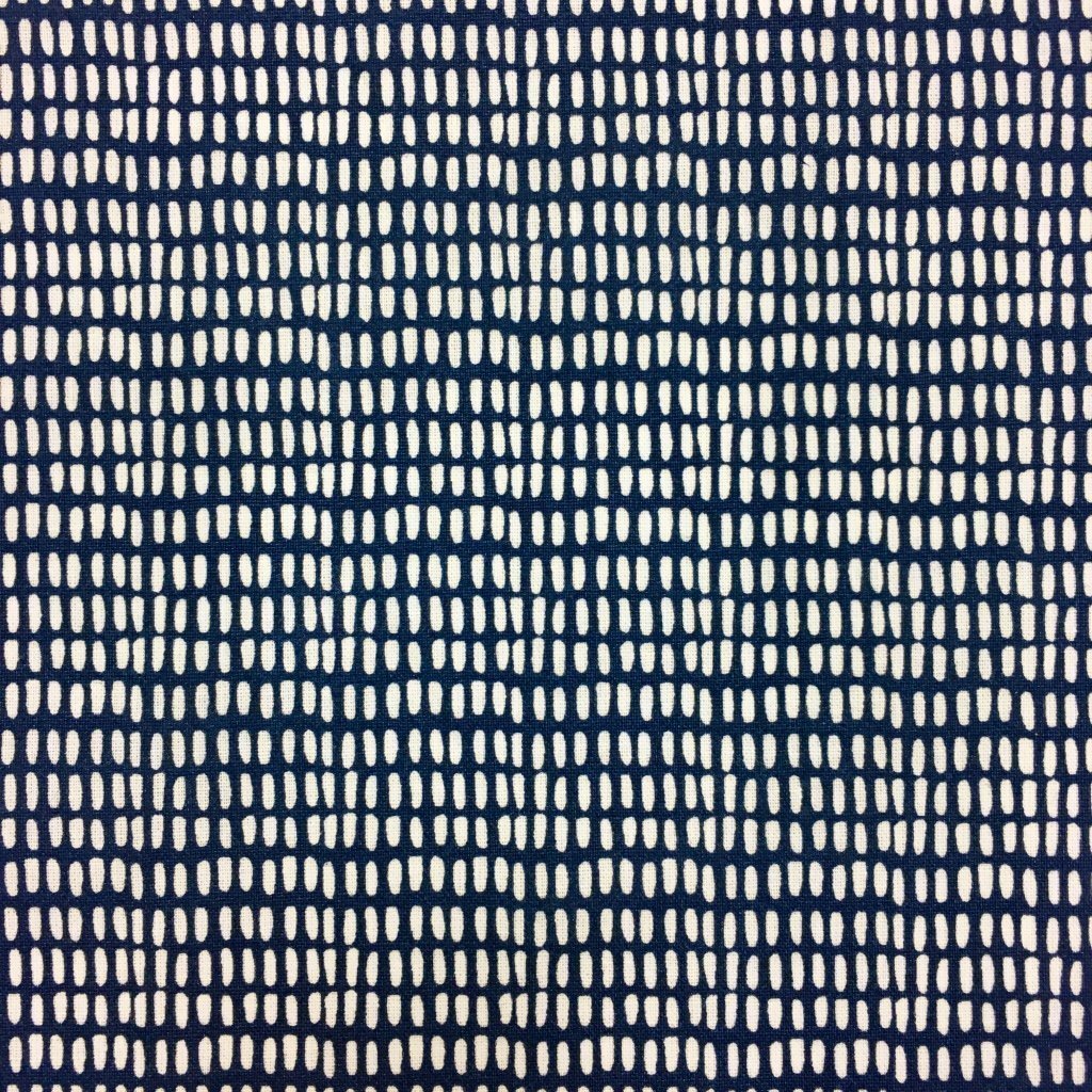 Tissu Coton Imprimé Arty Indigo Motifs aztèques Blancs