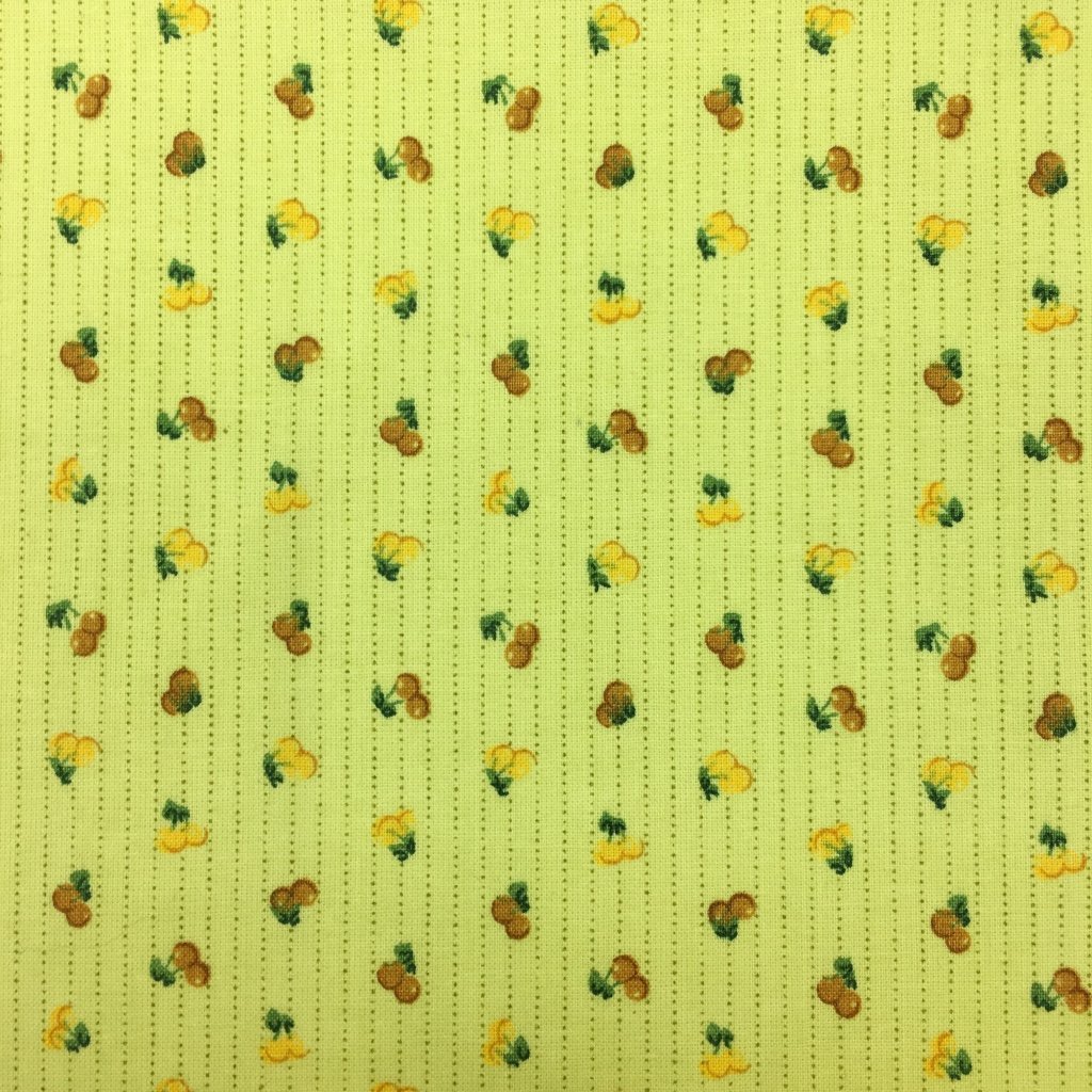 Tissu Coton imprimé Jaune Cerises Jaunes