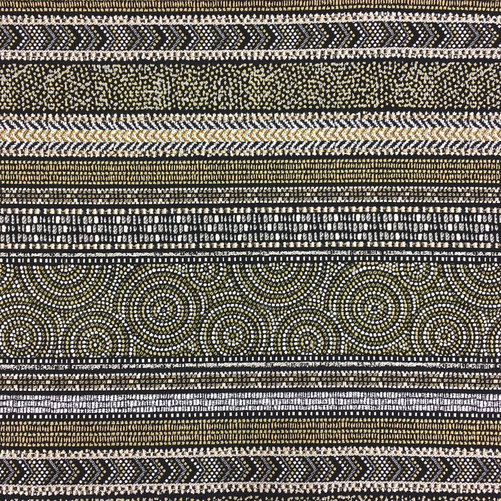 Tissu Jacquard Abori Bayadère Or
