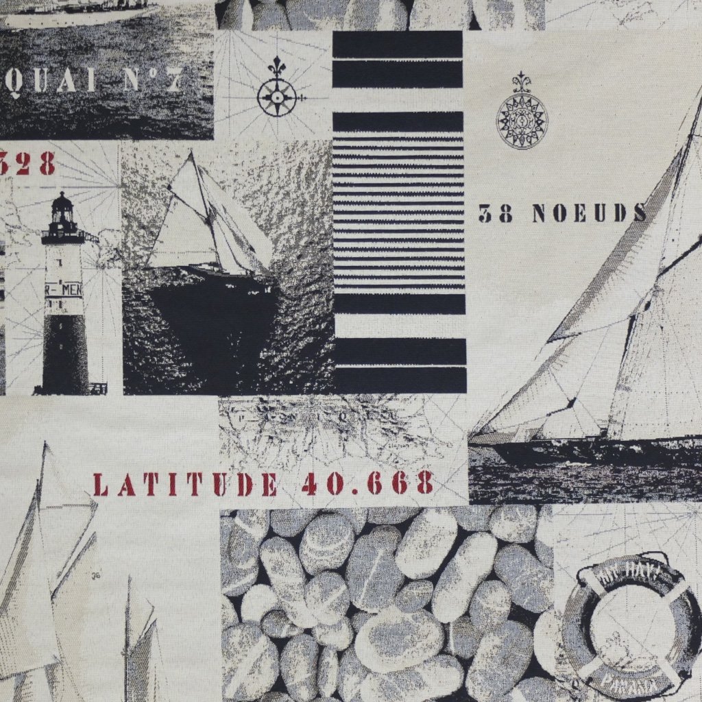 Tissu Jacquard Nautique Beige