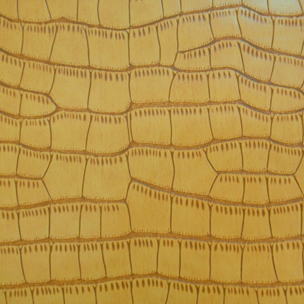 Tissu Simili cuir Crocodile Moutarde