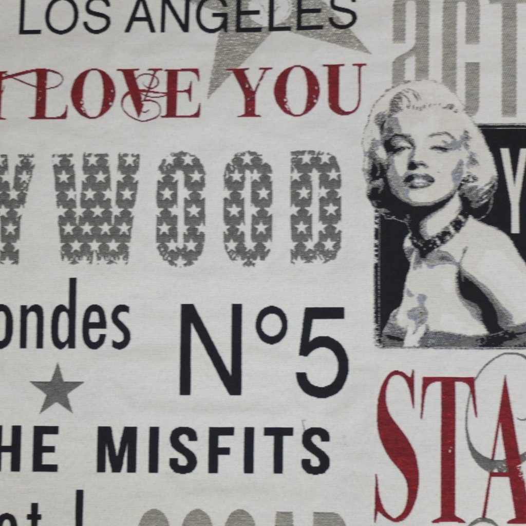 Tissu Jacquard Marilyn Monroe Beige