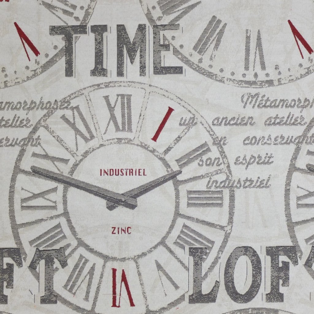 Tissu Jacquard Horloges géantes Beige