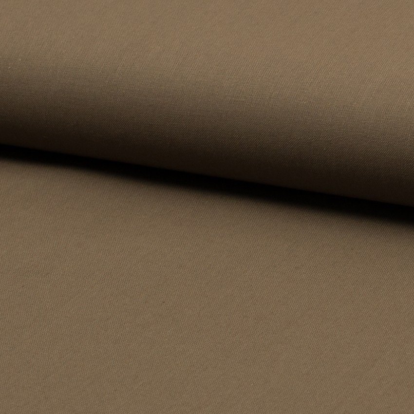 Tissu Coton uni Châtain clair