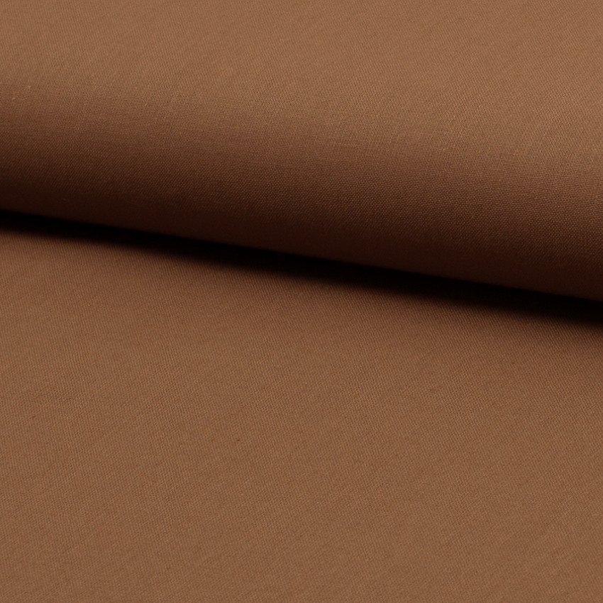 Tissu Coton uni Marron noisette