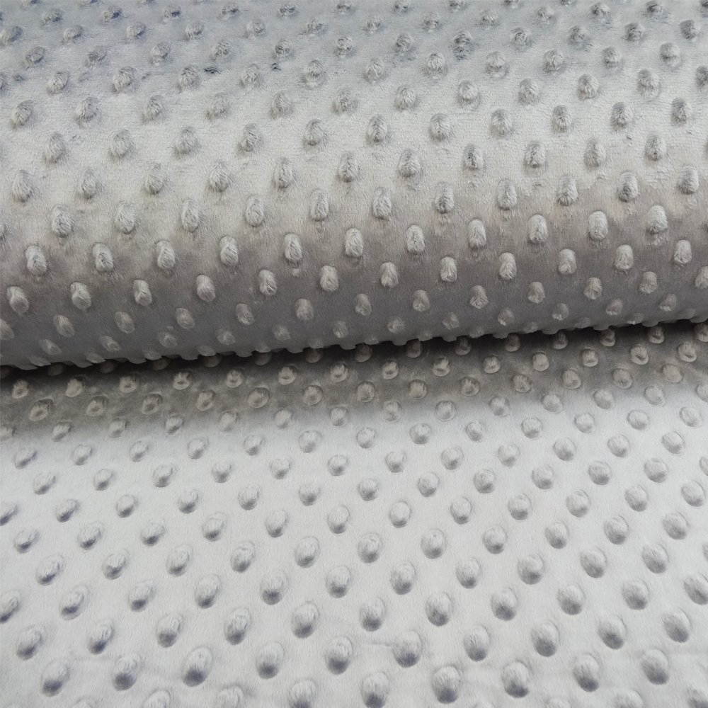 Tissu Minky Ultra doux Pois Acier