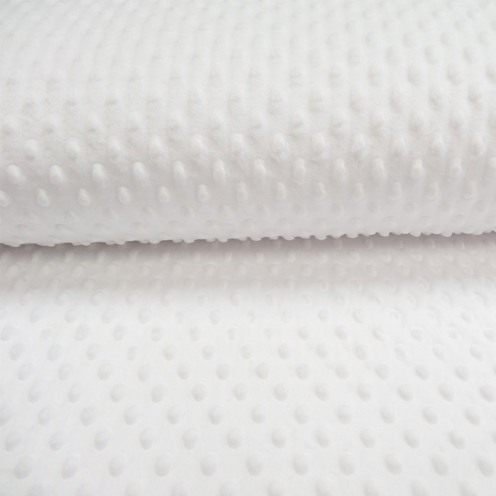Tissu Minky Ultra doux Pois Blanc