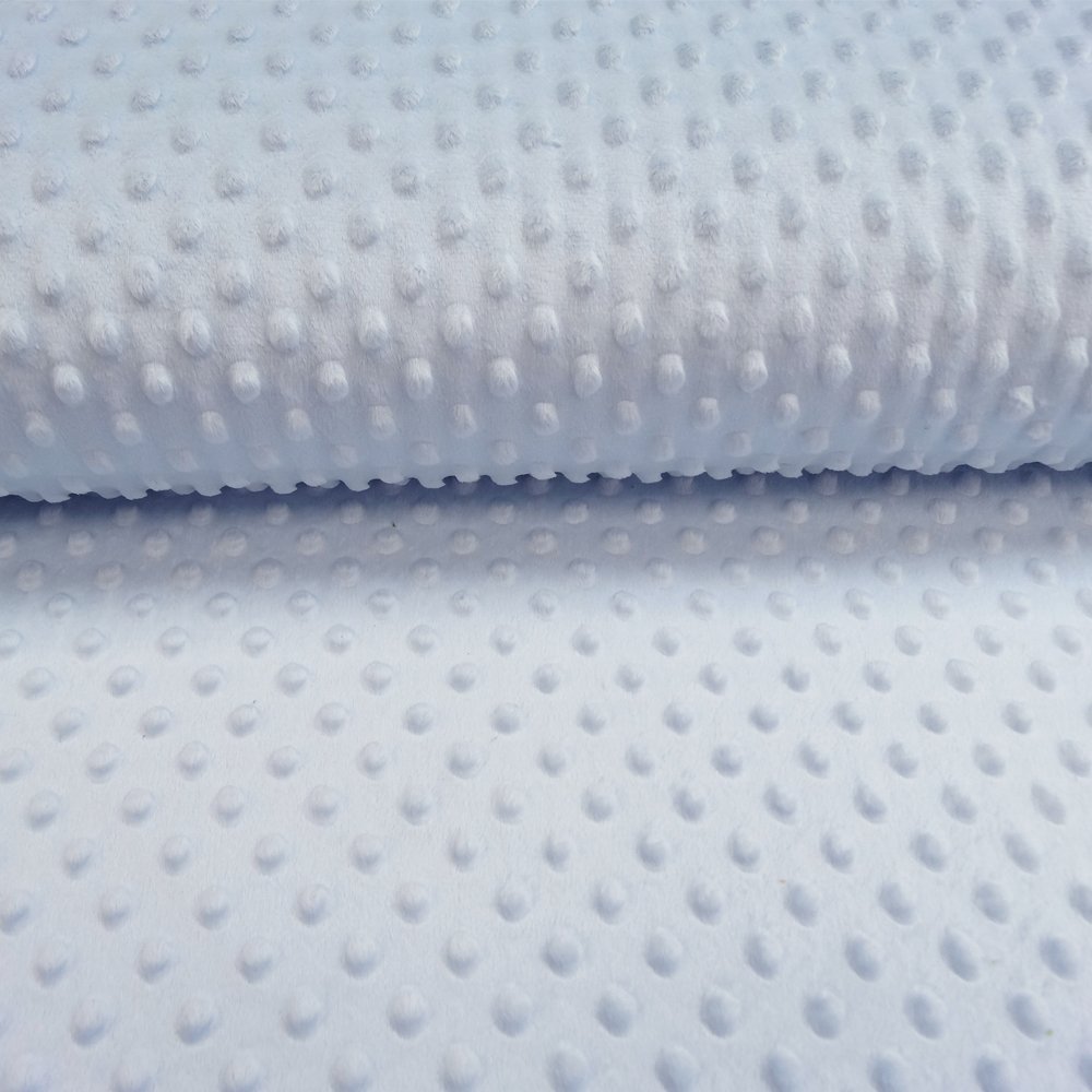 Tissu Minky Ultra doux Pois Bleu dragée