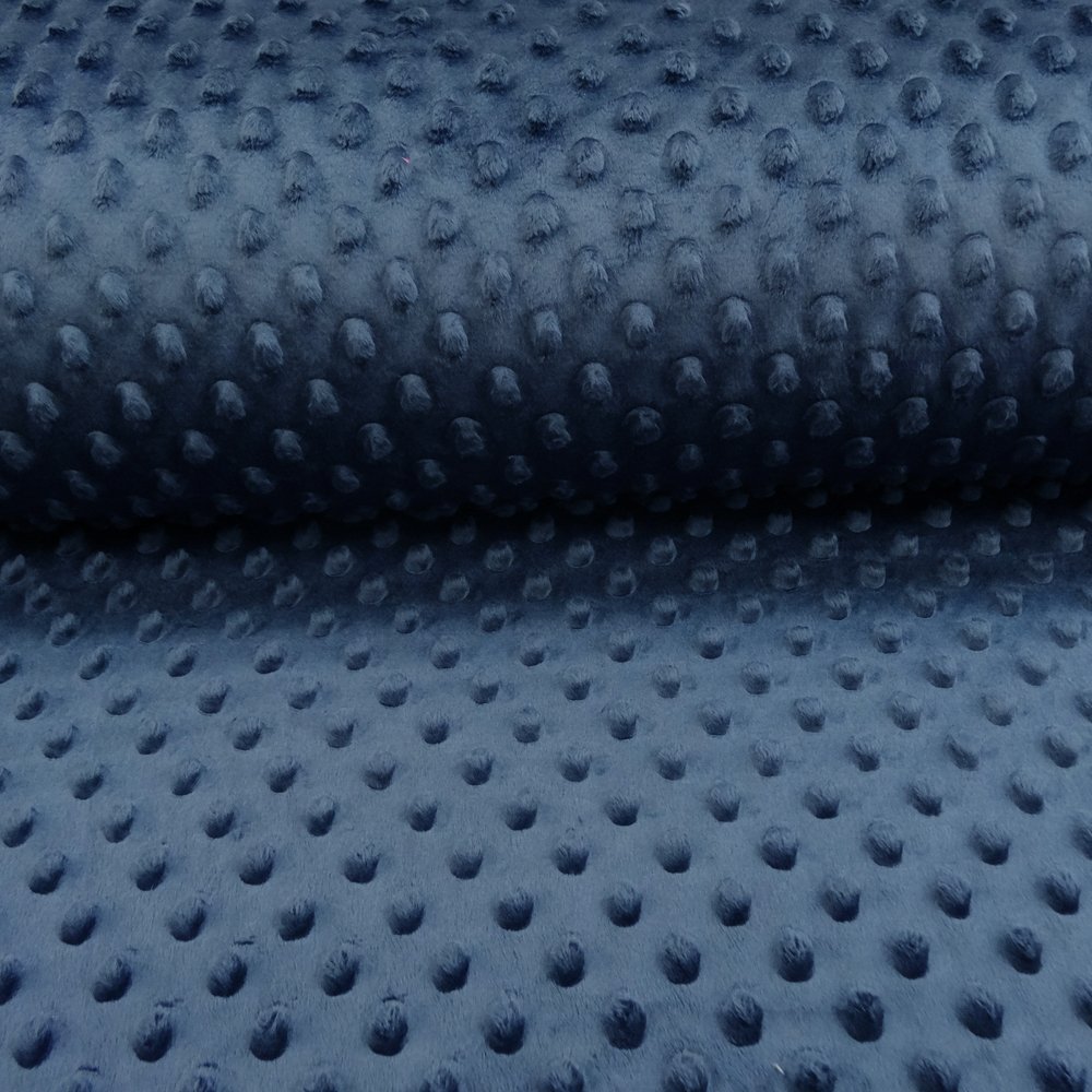 Tissu Minky Ultra doux Pois Bleu marine
