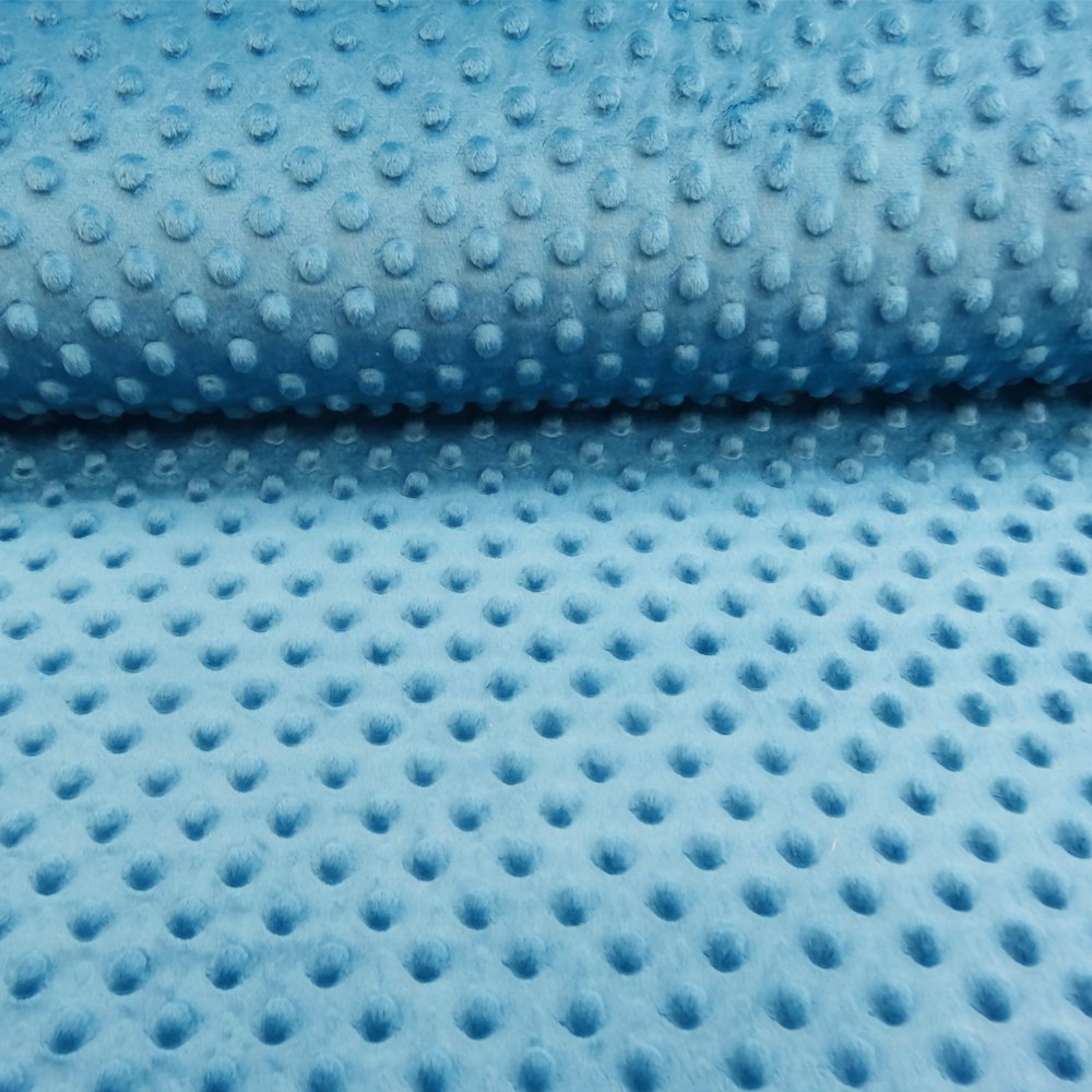 Tissu Minky Ultra doux Pois Bleu Pétrole