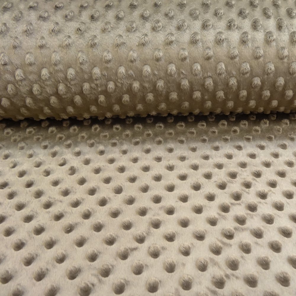 Tissu Minky Ultra doux Pois Bronze