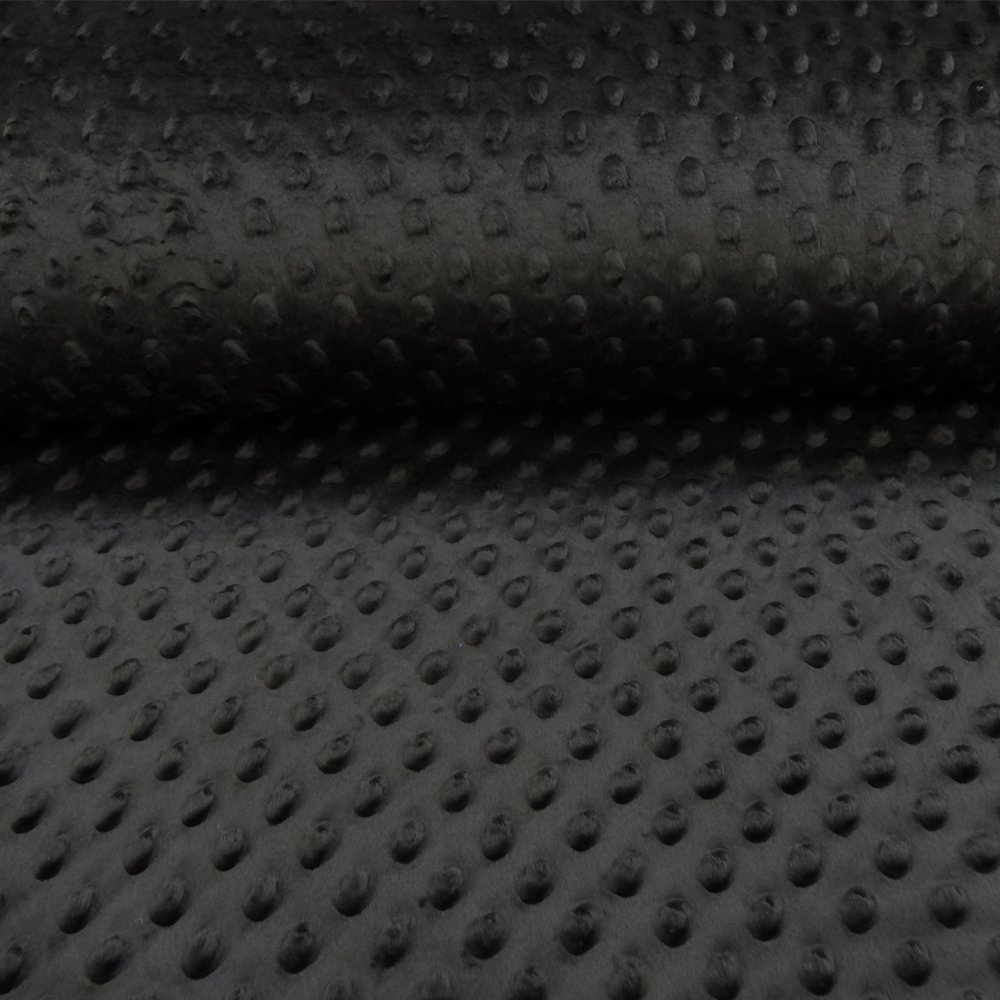 Tissu Minky Ultra doux Pois Noir
