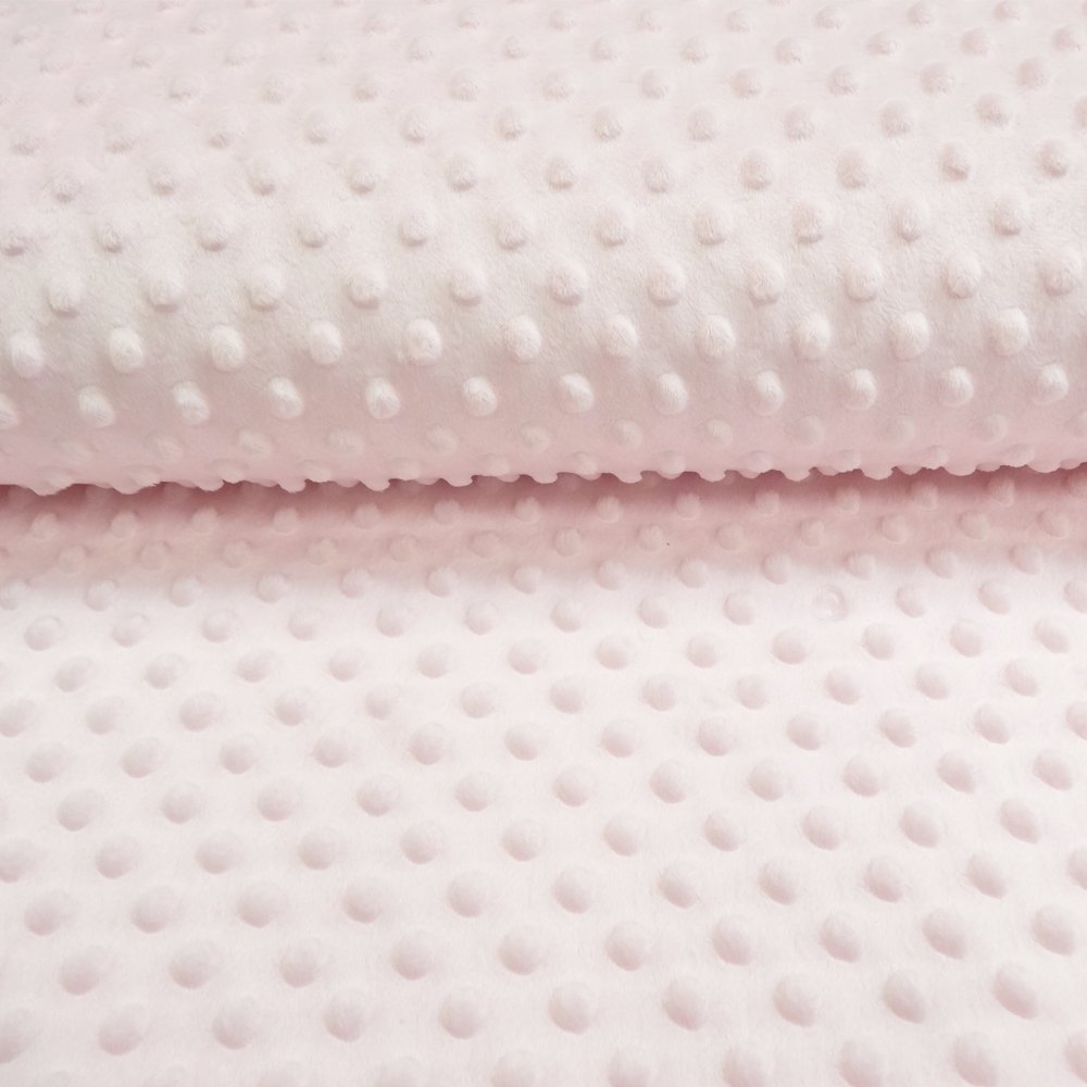 Tissu Minky Ultra doux Pois Rose bébé