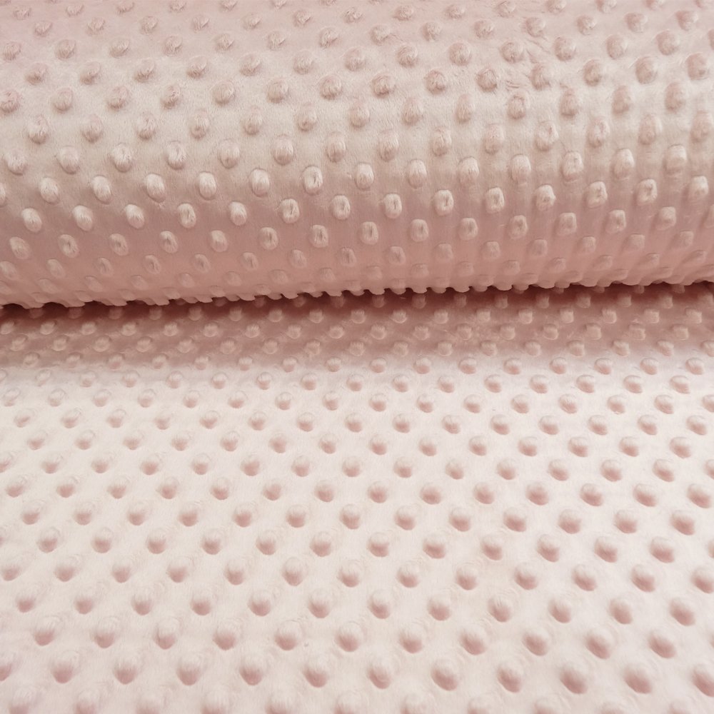 Tissu Minky Ultra doux Pois Rose dragée