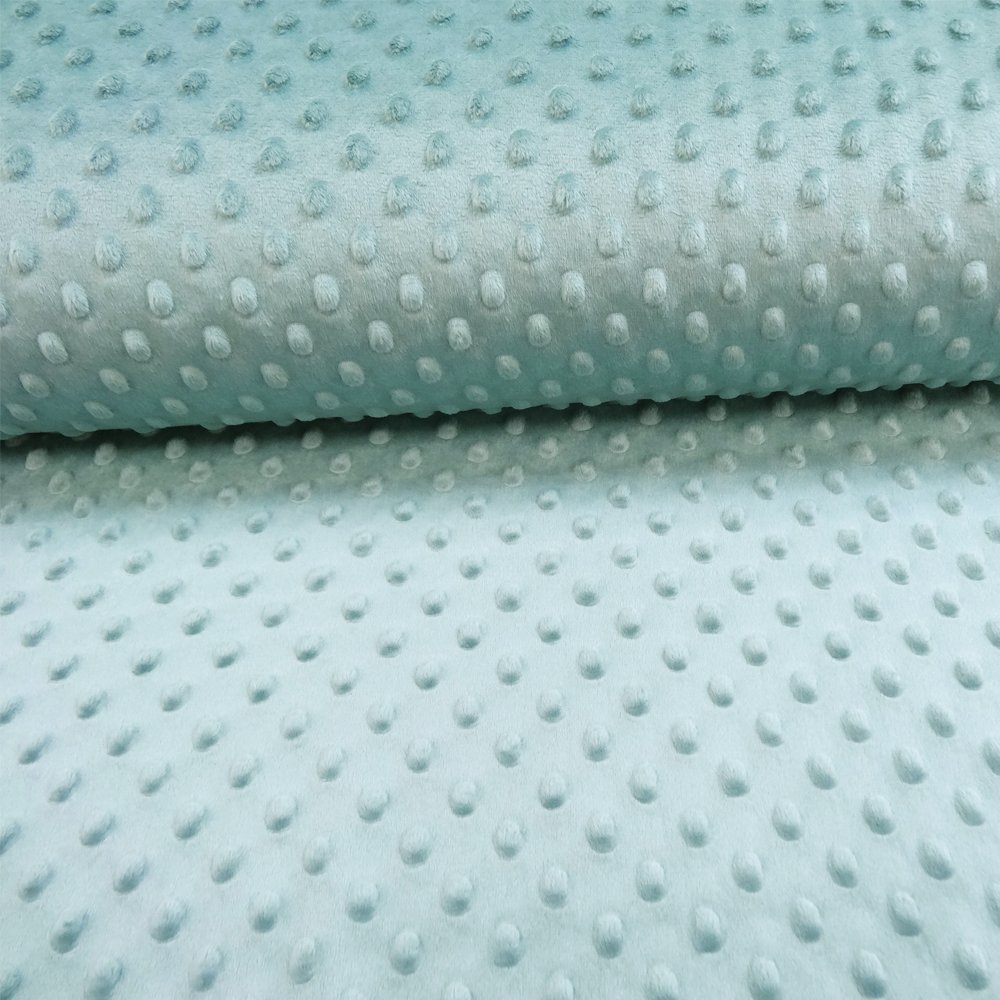 Tissu Minky Ultra doux Pois Vert de gris