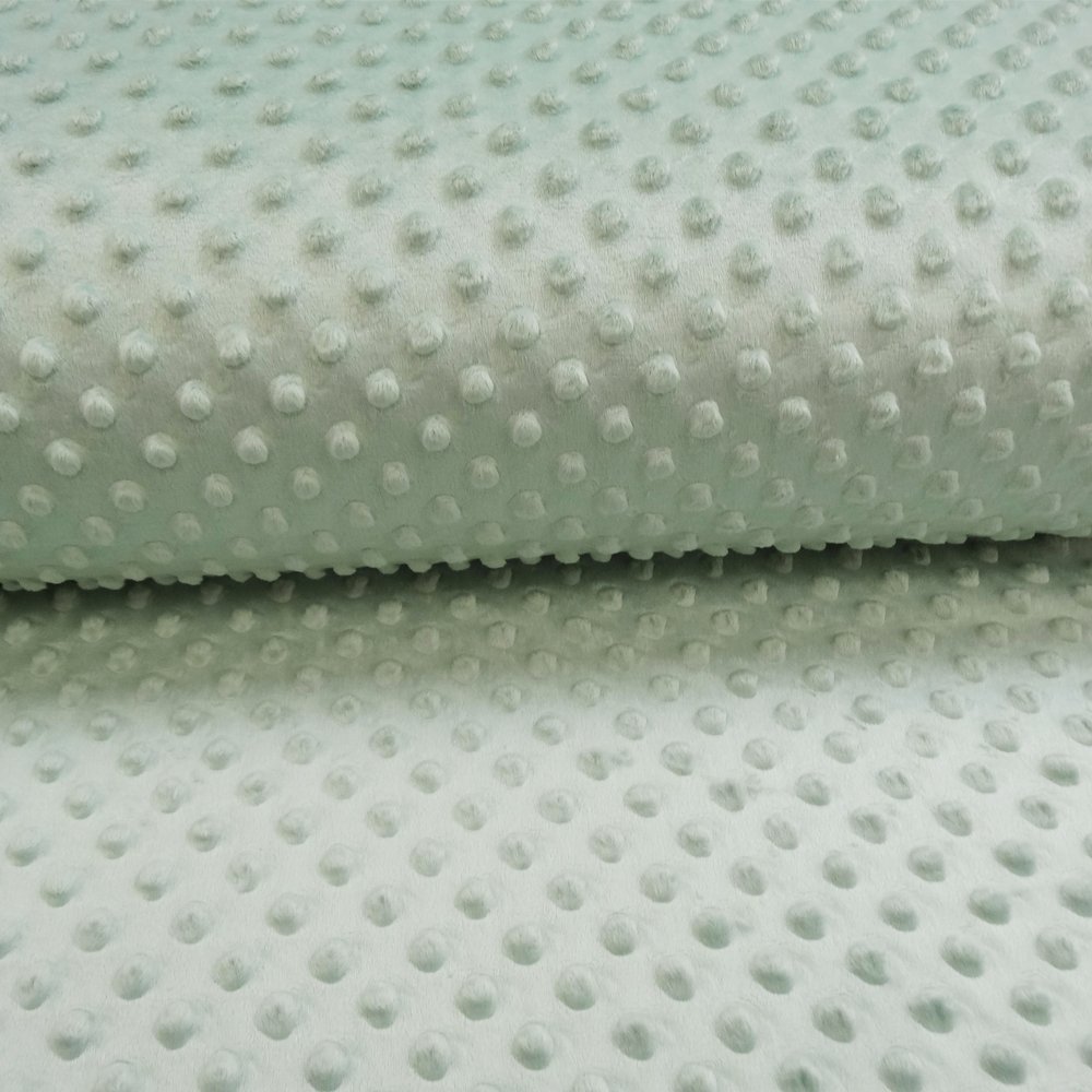 Tissu Minky Ultra doux Pois Vert d'eau