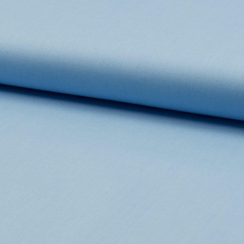 Tissu Popeline de coton unie Bleu