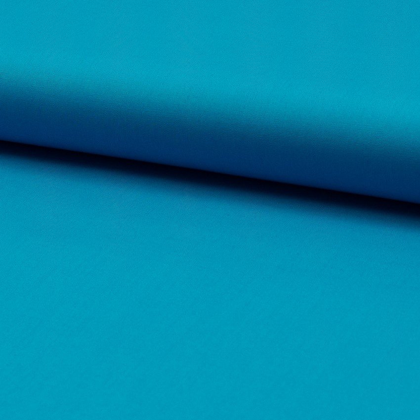 Tissu Popeline de coton unie Bleu turquoise