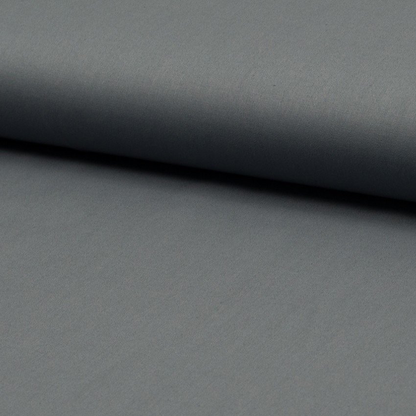 Tissu Popeline de coton unie Gris anthracite