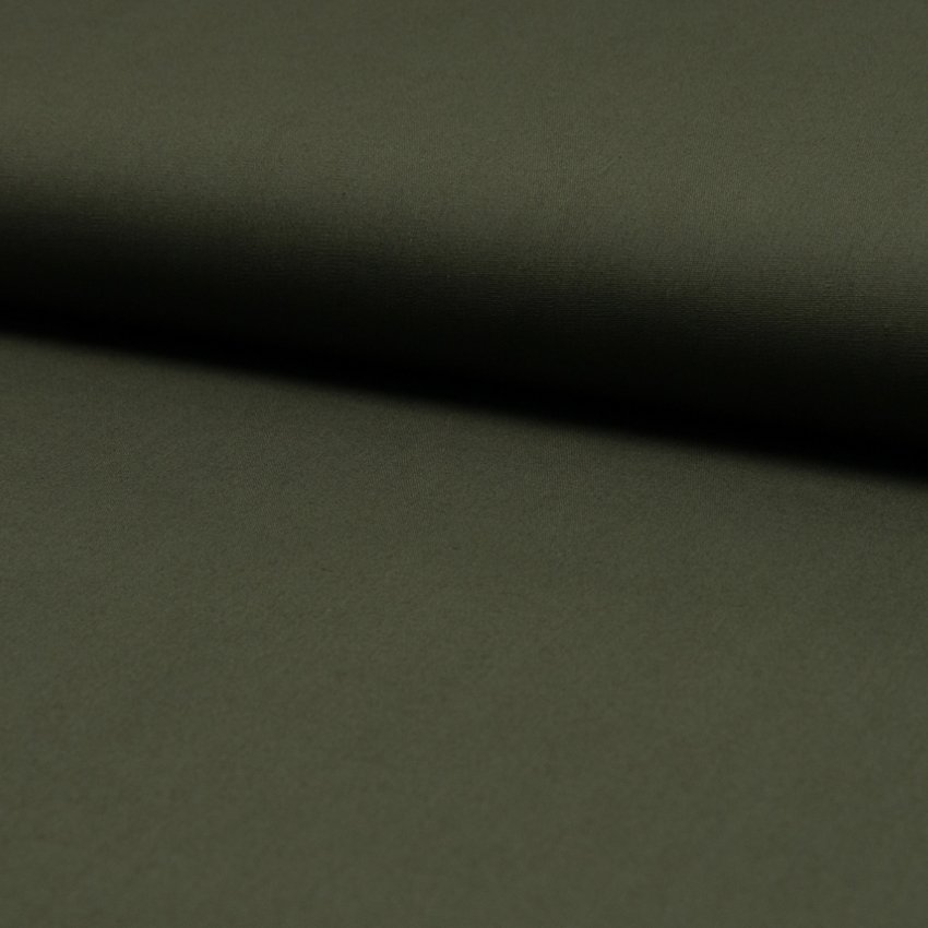 Tissu Popeline de coton unie Kaki