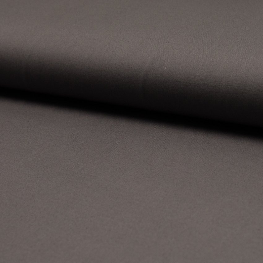Tissu Popeline de coton unie Taupe foncé