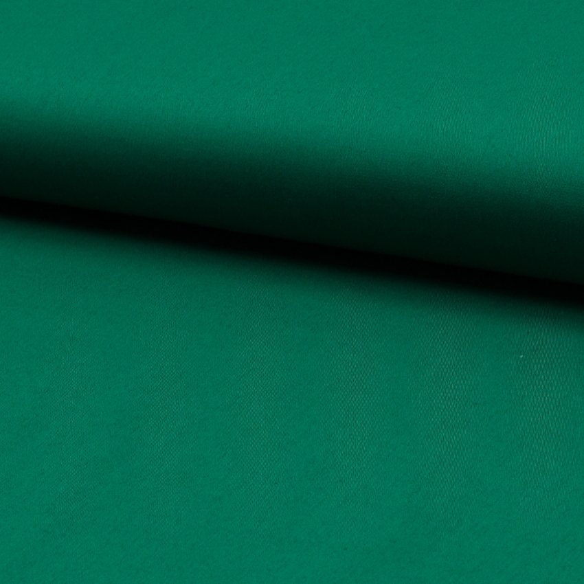 Tissu Popeline de coton unie Vert foncé