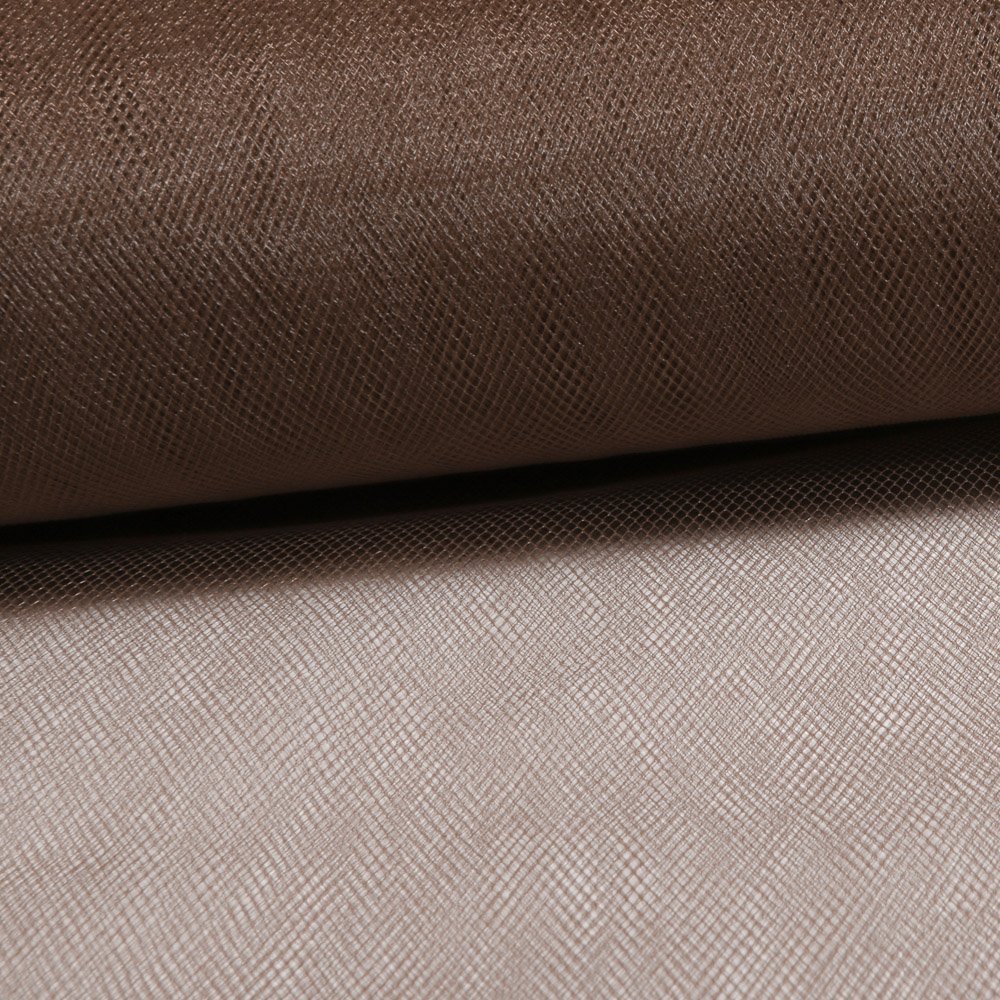 Tissu Tulle Souple Grande Largeur Chatain - Au mètre