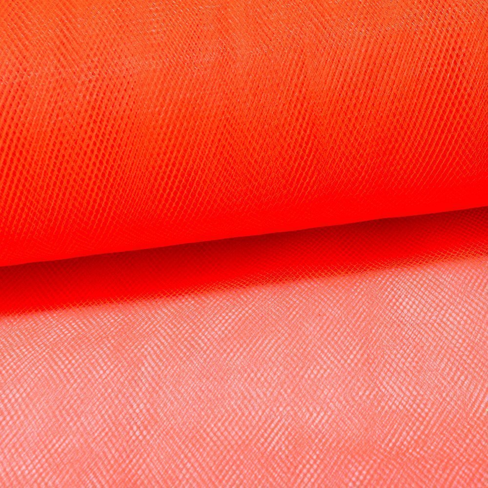 Tissu Tulle Souple Grande Largeur Orange Fluo - Au mètre