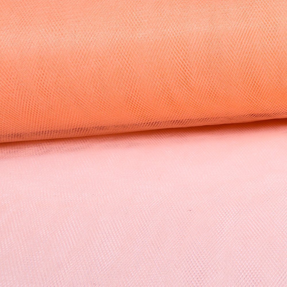 Tissu Tulle Souple Grande Largeur Saumon - Au mètre