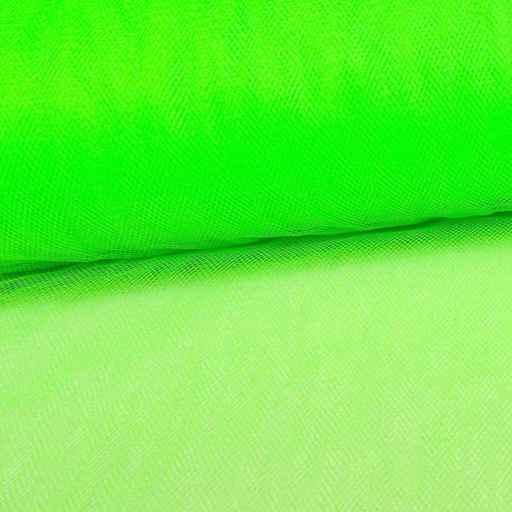 Tissu Tulle Souple Grande Largeur Vert Fluo - Au mètre