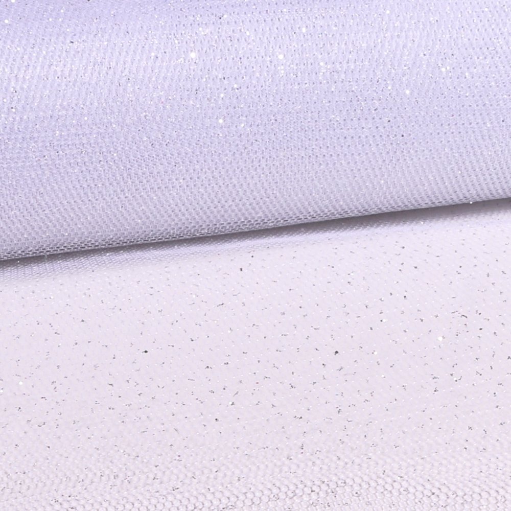 Tissu Tulle Strass Pailettes Blanc - Au mètre