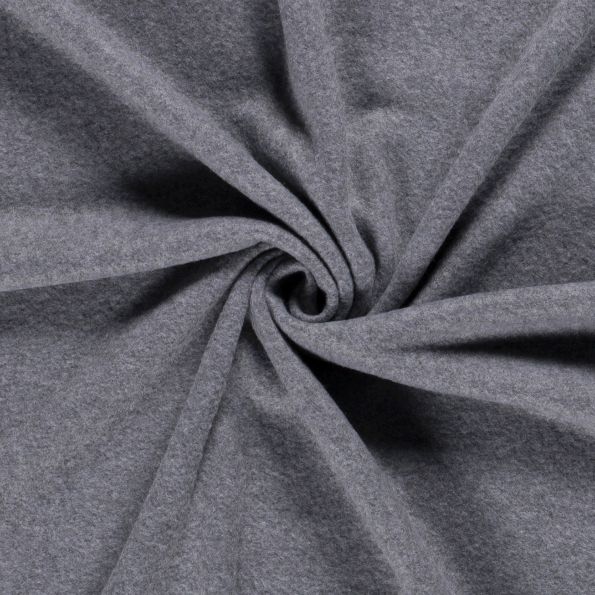 Tissu Polaire uni Gris foncé chiné - Par 10 cm