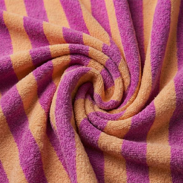 Tissu Micro Eponge à rayures Melon et Bonbon - Par 10 cm