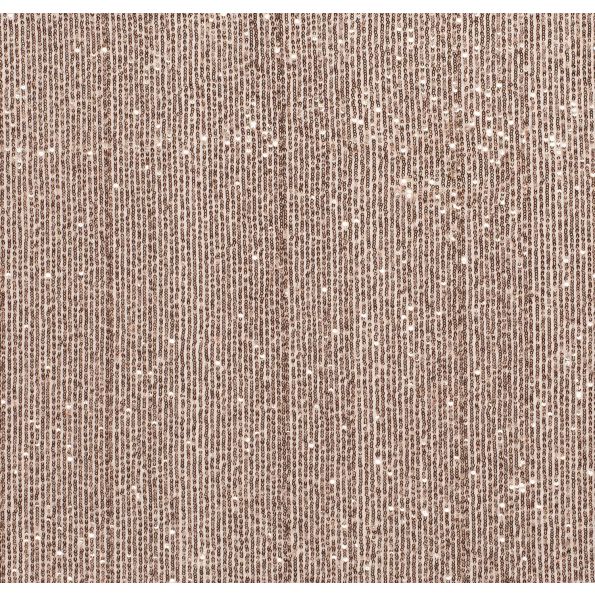 Tissu Sequins extensible Sequins rose gold sur fond Rose nude - Par 10 cm