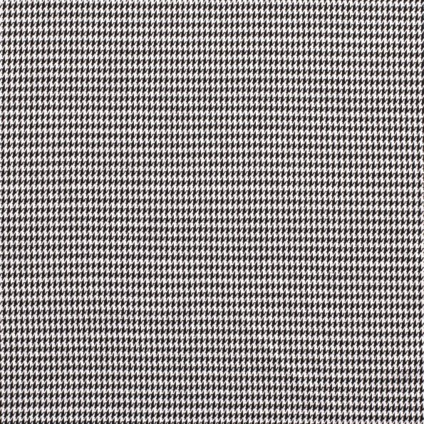 Tissu Jacquard Extensible Pied de poule noir sur fond Blanc - Par 10 cm