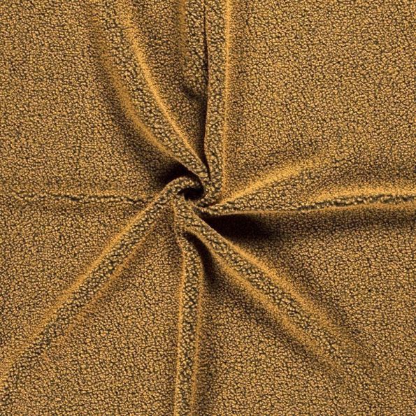 Tissu Fausse fourrure Teddy Bouclettes Jaune moutarde - Par 10 cm