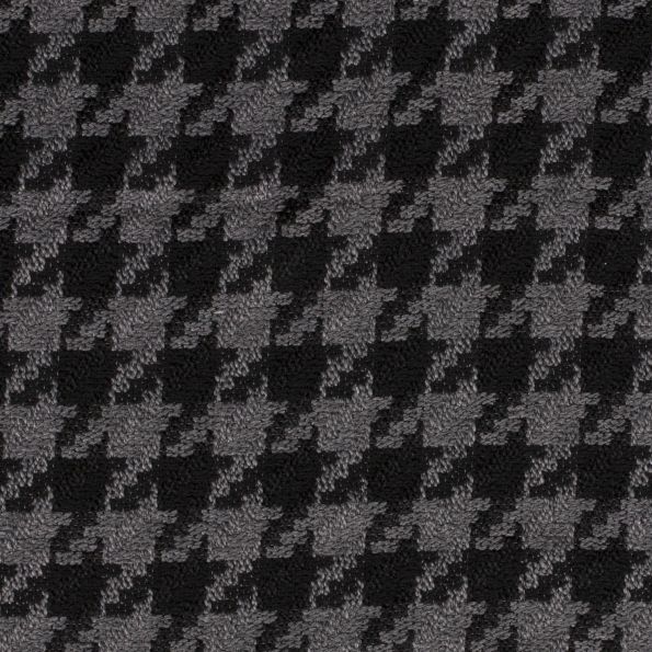 Tissu Tweed Pied de poule gris sur fond Noir - Par 10 cm