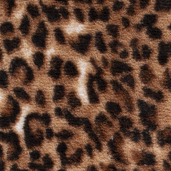 Tissu Doudou Tâches de léopard sur fond Beige - Par 10 cm