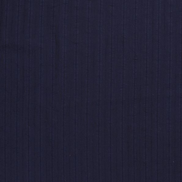 Tissu Coton lavé Brodé Bleu marine - Par 10 cm