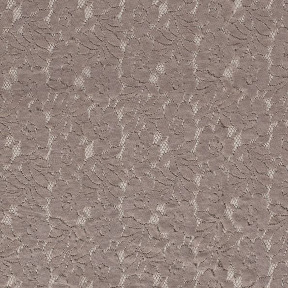 Tissu Dentelle Julia Fleuris sur fond Gris - Par 10 cm