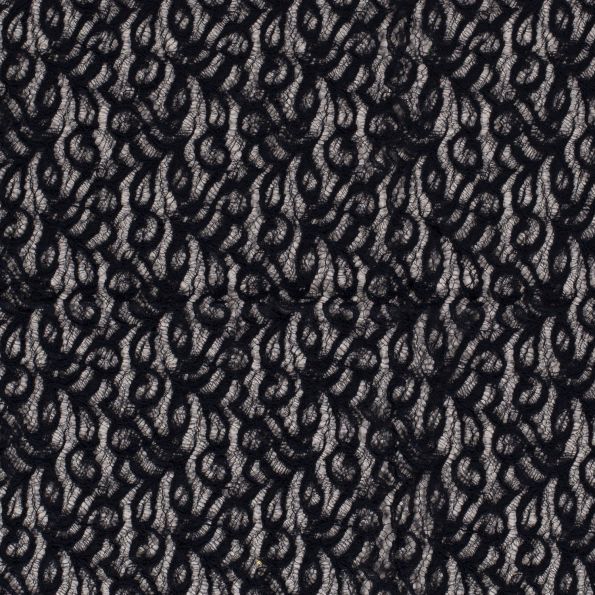 Tissu Dentelle Olga arabesque Bleu marine - Par 10 cm